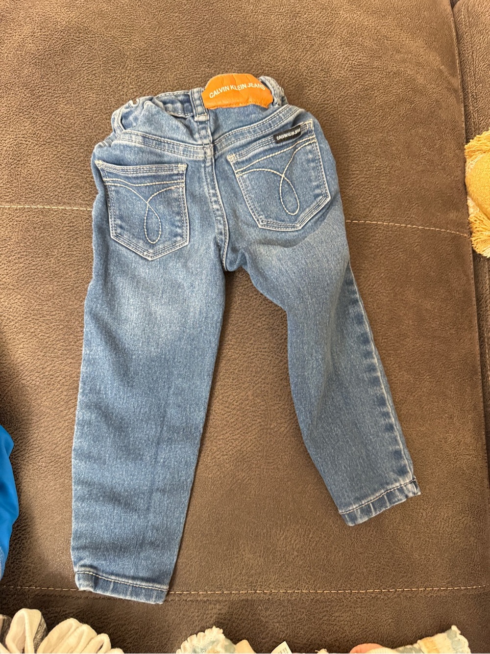 Calvin Klein Jeans Girls' Medium Blue Straight Leg Denim